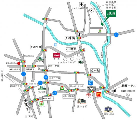 東松山市大字松山 土地75坪の地図