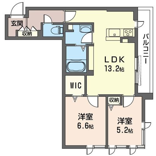 【間取り】 | エスポワール【SHM】 | 2LDKタイプはキッチンと寝室を分けたい方におすすめです☆カップルさんやファミリーさんにも大人気！全室洋室で過ごしやすいですね☆