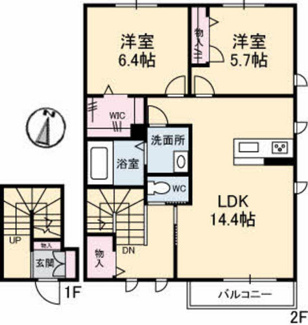 【間取り】 | シャーメゾン福山北　A