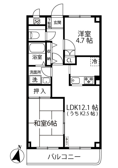 【間取り】 | ライリッヒ・フーガ | 和室と洋室のある2LDKタイプ☆小さなお子様がいるファミリーさんにも良いですね！なんと言っても角部屋・最上階なのが嬉しい♪