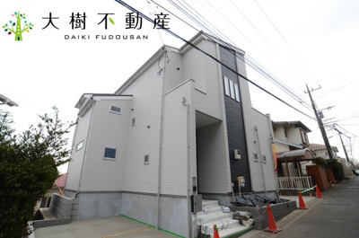 【外観】 | 海老名市上今泉５丁目　新築戸建て　全１棟　【仲介手数料無料】 | 【仲介手数料無料でご紹介可能です】大樹不動産
※令和4年2月上旬現在の現地