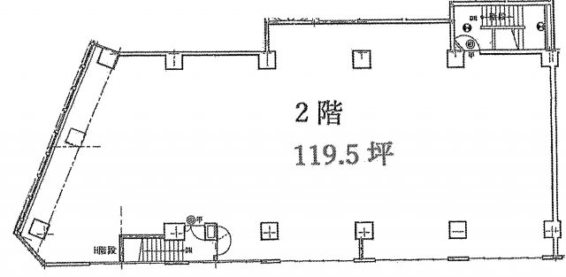 新宿区高田馬場２丁目の店舗一部の間取り