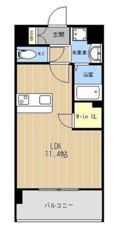 熊本市中央区水前寺３丁目の賃貸マンションの間取り