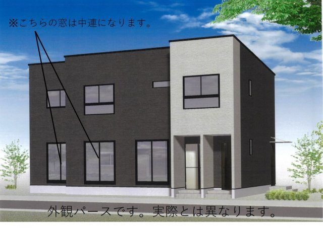 倉敷市中庄のアパートの外観|イメージパース