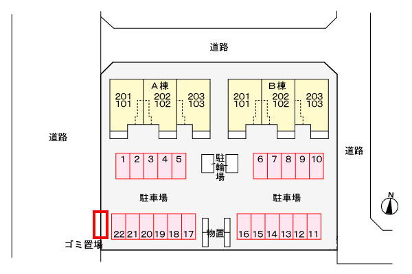 セレーノⅠの駐車場