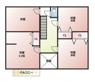 【間取り】 | 柳川市立石 | 間取り2F