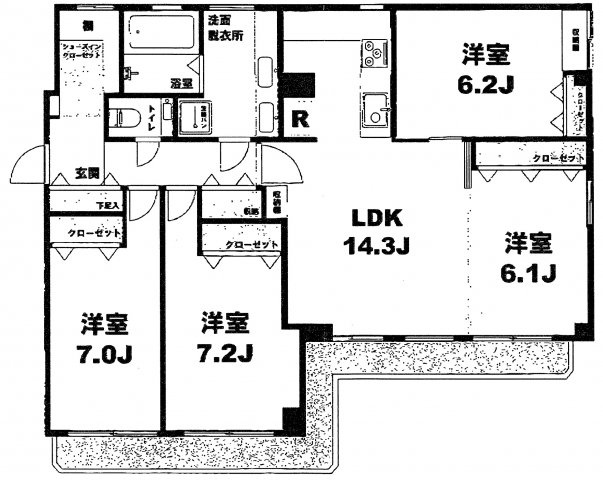 月村マンションNo.32の間取り