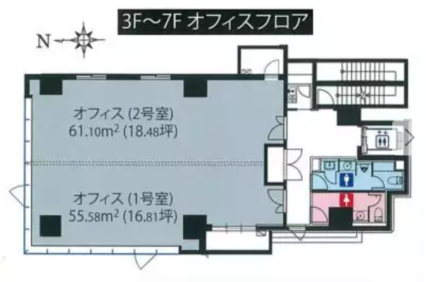 【間取り】 | クレアシオン新大阪ビル | 基準階平面図