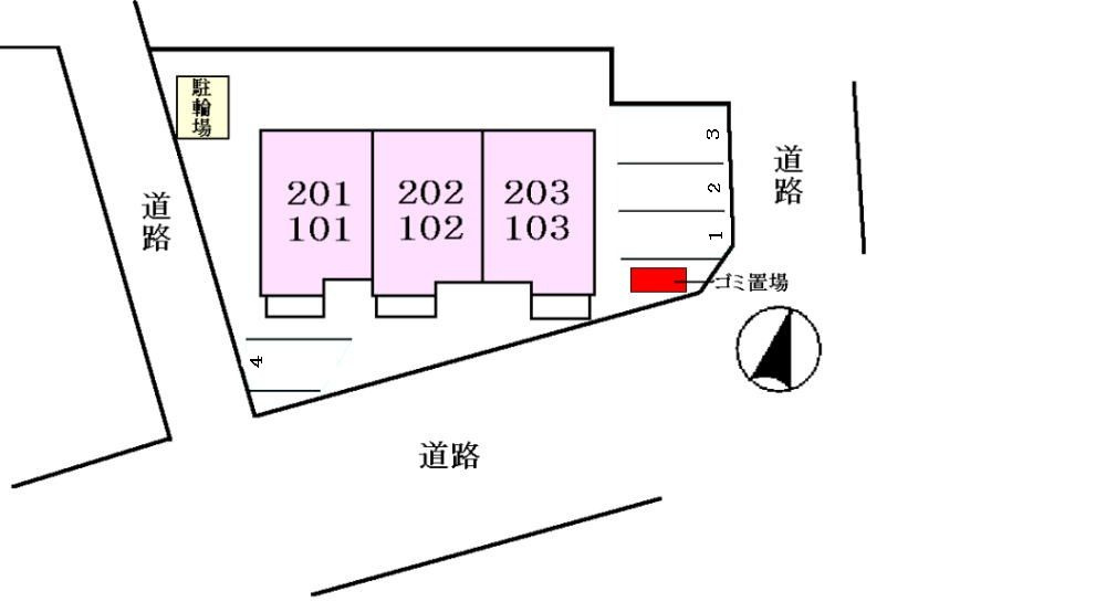 エクセレンテ・Ｆ　四番館の区画図|駐車場
