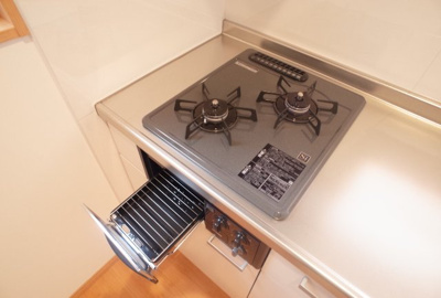【キッチン】 | Ｋコーポ立石 | 3口ガスコンロ
