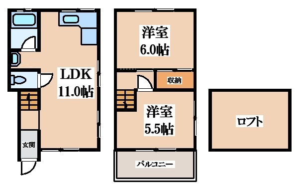 【間取り】 | 瓢箪山町貸家