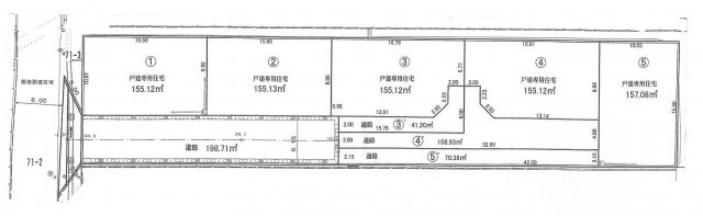 高砂市阿弥陀町北池（全5区画）土地　1号地の土地図|全5区画の1号地です。