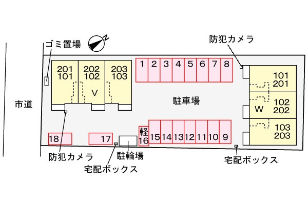 パッシィオーネWの区画図
