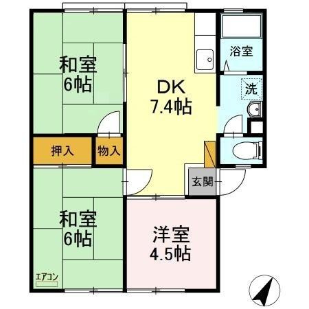 【間取り】 | ヴィレッジ松本 B