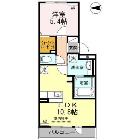 熊本市東区長嶺東５丁目のアパートの間取り