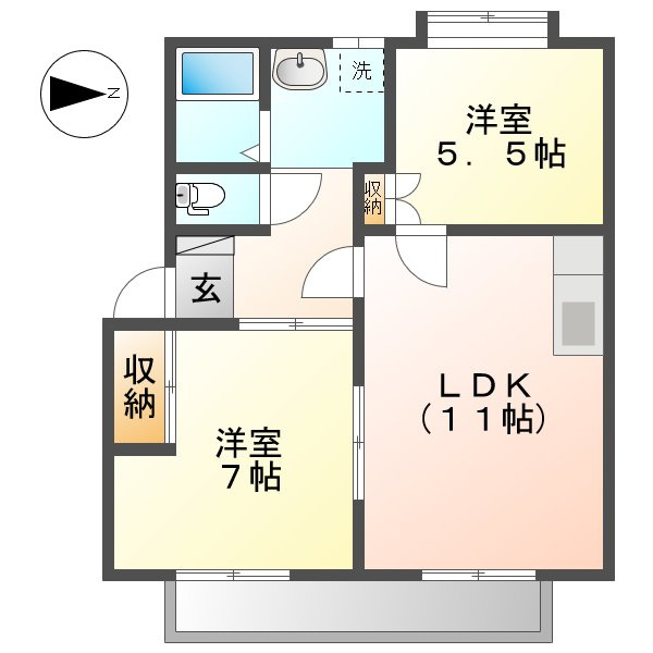 中山コーポ１の間取り
