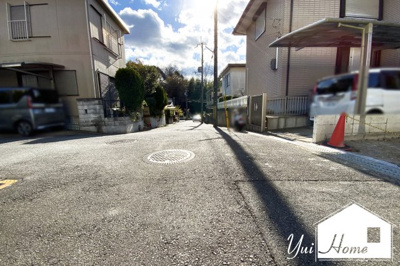 【前面道路含む現地写真】 | 城陽市寺田宮ノ谷　注文建築　建築条件なし　土地 | 《前道幅員6ｍ》交通量の少ない閑静な住宅街です。