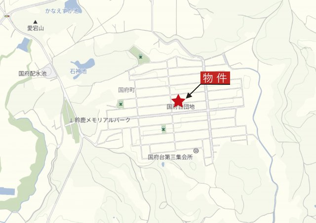 鈴鹿市国府町の地図|広域Map