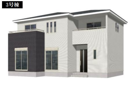 上里町勅使河原1期（全4棟）3号棟の外観パース|外観パースです