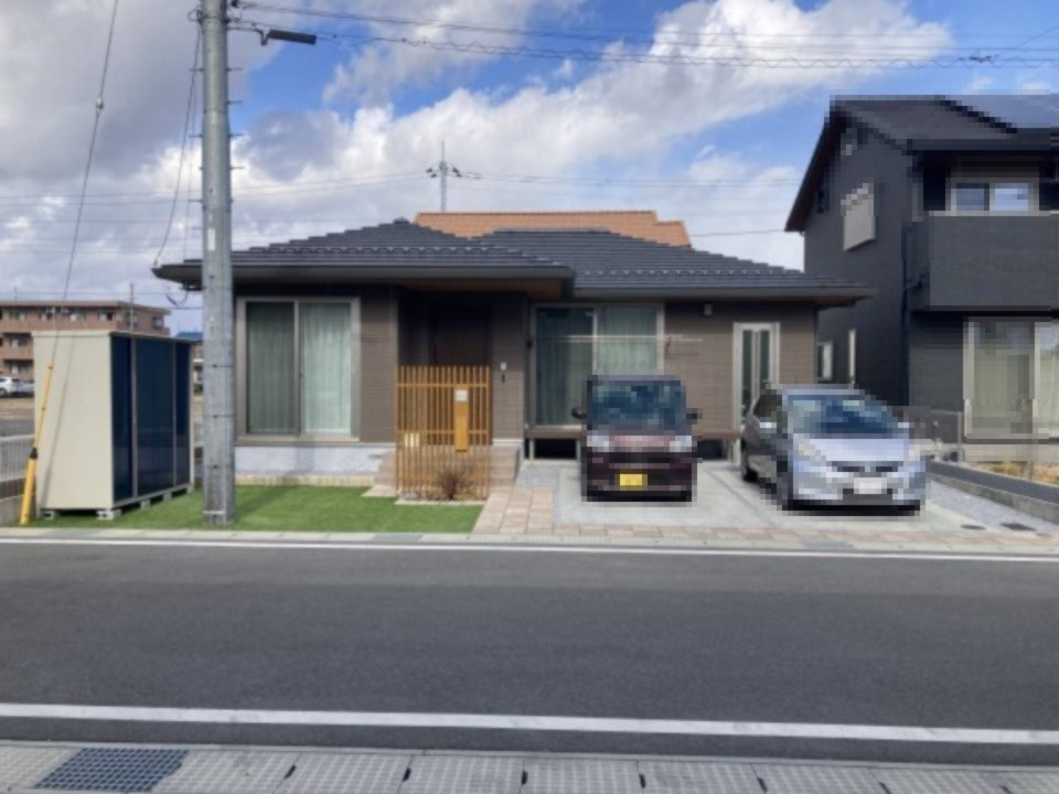 前橋市小相木町　積水ハウス施工　平屋中古住宅の前面道路含む現地写真|前面道路含む現地写真です