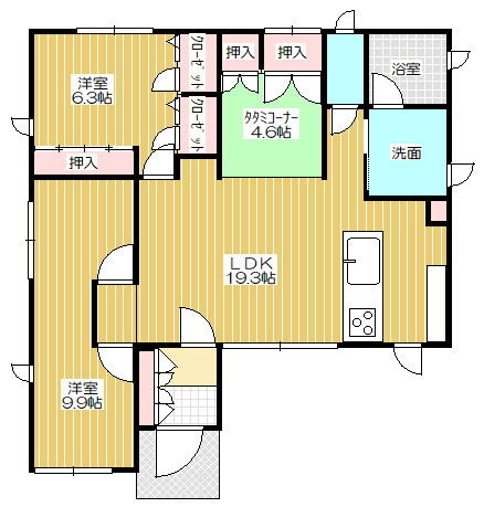 前橋市小相木町　平屋中古住宅の間取り