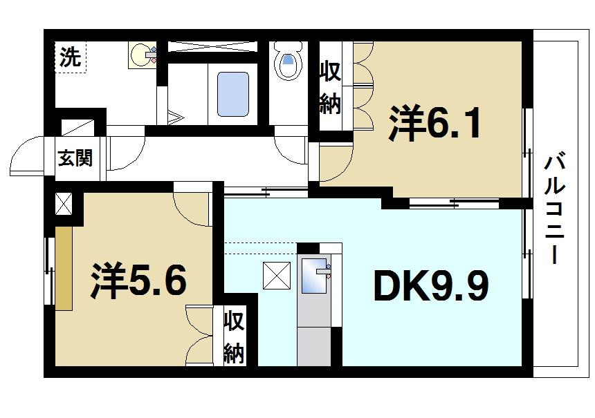 ファミールの間取り|2DKの間取りです。