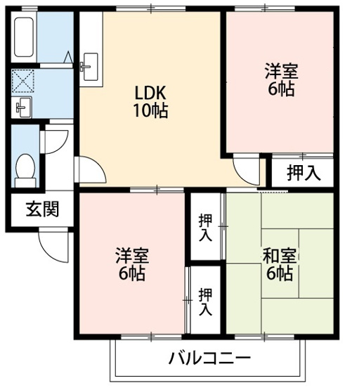 【間取り】 | セジュール白峯B