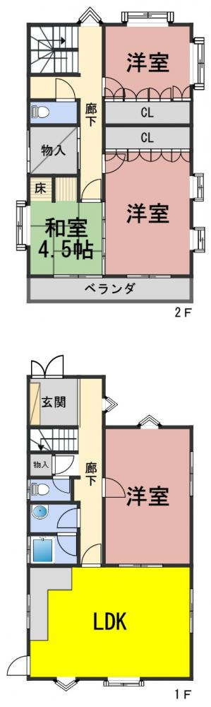 ５８０１８　岐阜市大蔵台中古戸建ての間取り