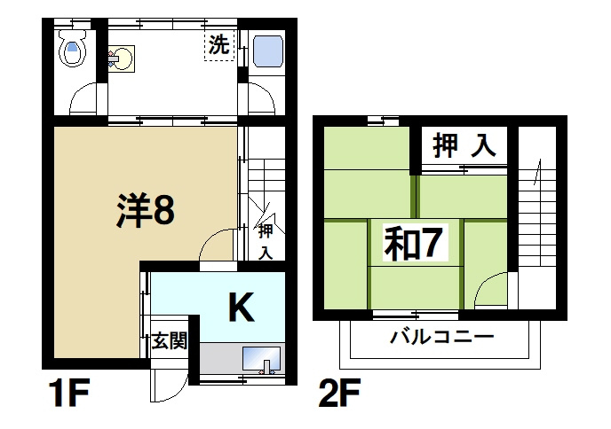 北袋町貸家の間取り