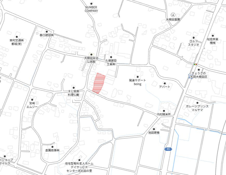 都城市志比田町の売地の土地図