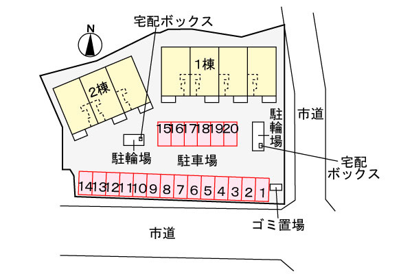 プリート新知Bの区画図