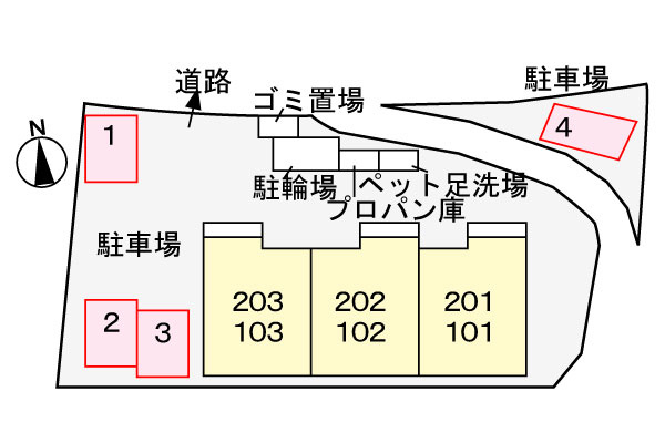 プロムナードの区画図