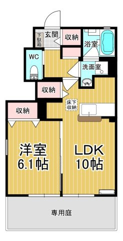 【間取り】 | エルメゾン松原B | 日当たり良好！オール洋間です♪