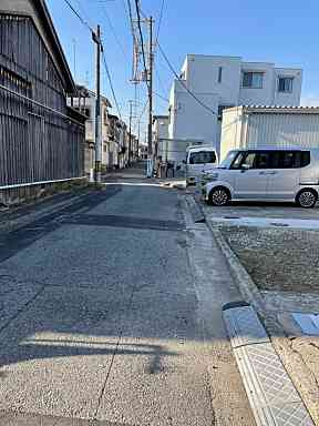 下坂部2丁目30-4青空ガレージ一括貸土地の周辺|前面道路含む　北東向き