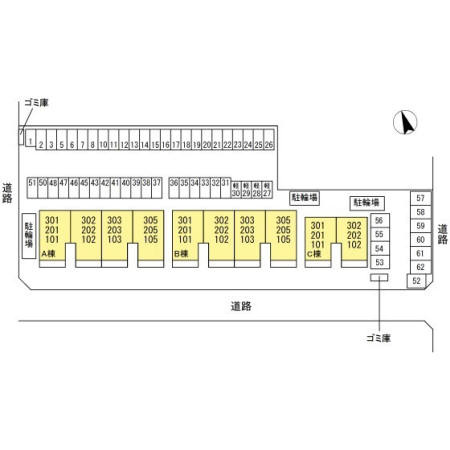 マンマミーヤB棟の区画図