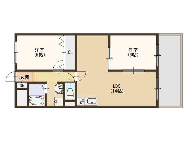 【間取り】 | ヴィラスリースター住之江