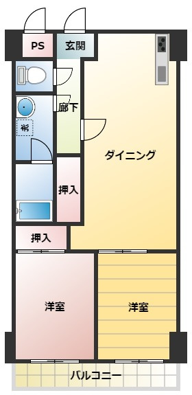 タクロウ団地A棟の間取り