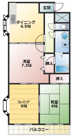タクロウ団地Bの間取り