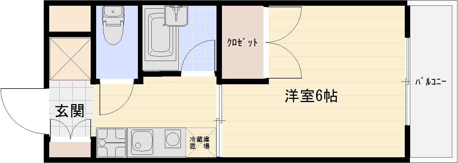コートハウス中野の間取り|コートハウス中野　1K　ワンルーム　セパレート　堅下駅　柏原駅　安堂駅