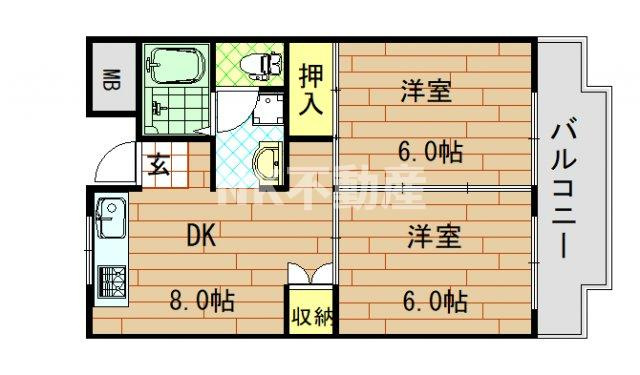 【間取り】 | シャンポール東大阪（河内花園賃貸） | 間取りです