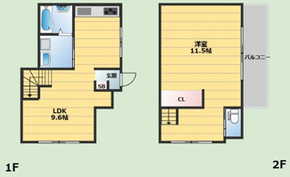 【間取り】 | 豊中市蛍池北町３丁目貸家