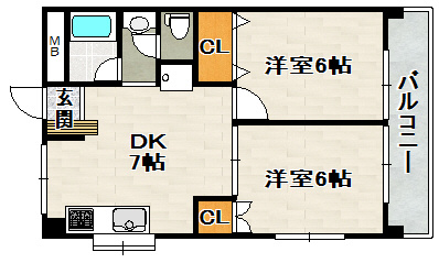ヴィラ北野の間取り