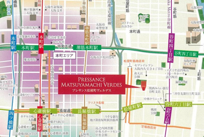 【地図】 | プレサンス松屋町ヴェルデス