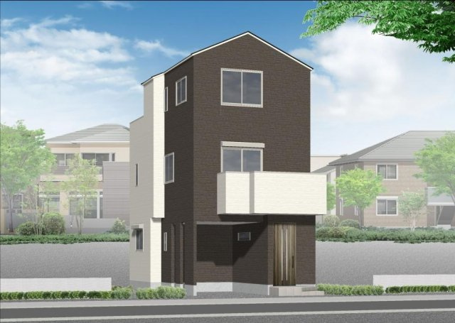 新築戸建　A号棟　（川崎市幸区戸手本町1丁目）の外観パース|外観パースです　A号棟　