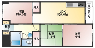 【間取り】 | 夢野ハイタウン１号棟