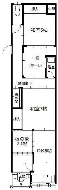 天美東　平屋住宅の間取り