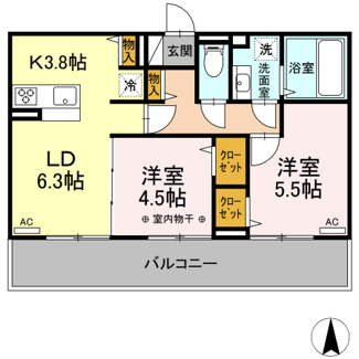 【間取り】 | ピュア大里Ⅰ