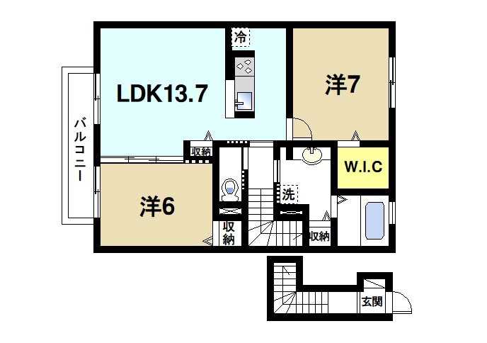 ファミールメゾン桜の間取り|2LDKの間取り