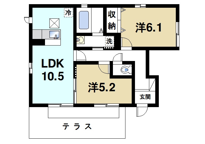 コウジィコートの間取り|2LDK