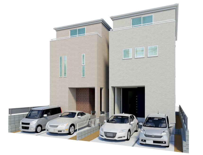 リーブルガーデン　岡山市北区学南町の外観パース